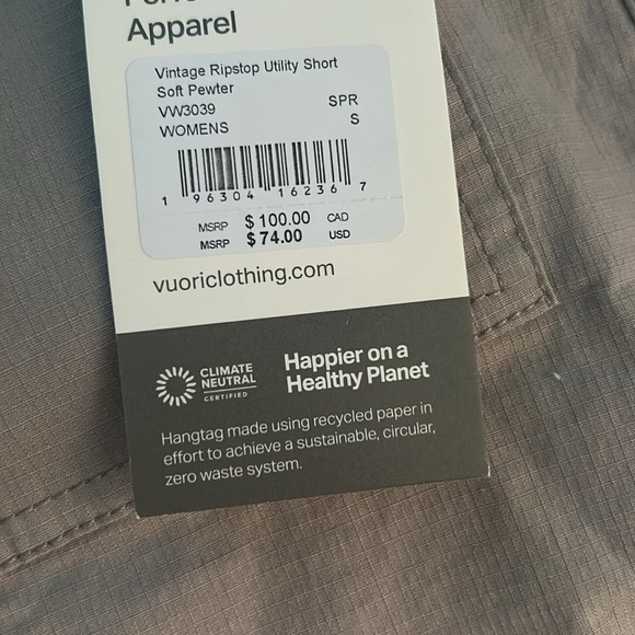 NWT Vuori Vintage Ripstop Utility Shorts - Picture 4 of 5